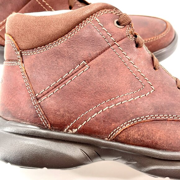 Clarks Bradley Leather Mid Comfort Boots Size 9M Brown Lace‑Up Ankle Boots - Picture 8 of 14